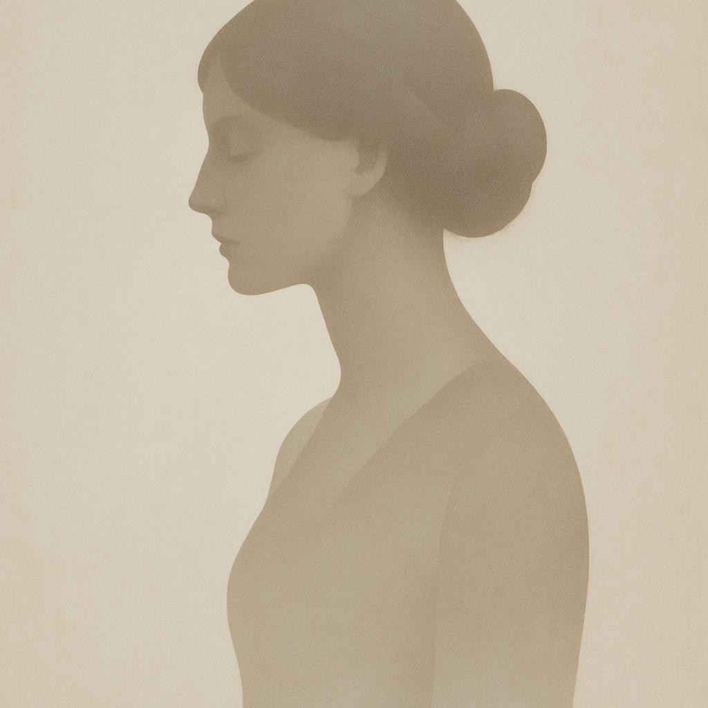 Female silhouette in a classical pose from an art nouveau drawing.